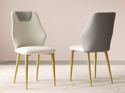 Dining Chairs (Set of 2) - Beige / Gray