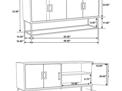 Washoe - 4 Door Accent Cabinet - Walnut