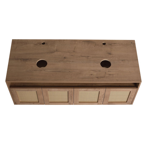 Bathroom Vanity With Art Sink And Storage Rack, Float Mounting Design