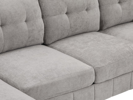 U-Shaped Sectional Sofa 103.5" Fabric Couch With Dual Chaise Lounges, Storage Pockets, Armrest Pillows