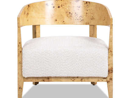 Madrid - Burl Barrel Accent Arm Chair - Seashell White