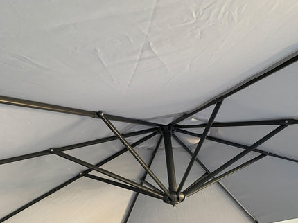 10 Ft Offset Cantilever Patio Umbrella With Crank And Tilt Adjustment For Pool, Deck, And Garden - Gray
