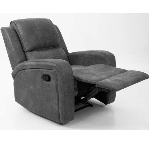 Modern Style Manual Recliner With Square Arms And Tufted Design