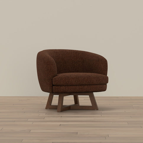 Swivel Accent Chair With Sculptural Base