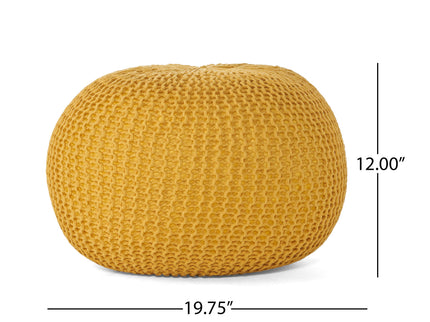 Bordeaux - Knitted Round Pouf, Versatile Ottoman And Floor Cushion