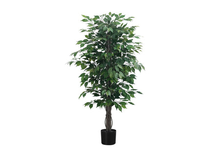 58" Tall, Artificial Plant, Ficus Tree, Indoor, Faux, Fake, Floor, Greenery, Potted, Decorative - Green / Black