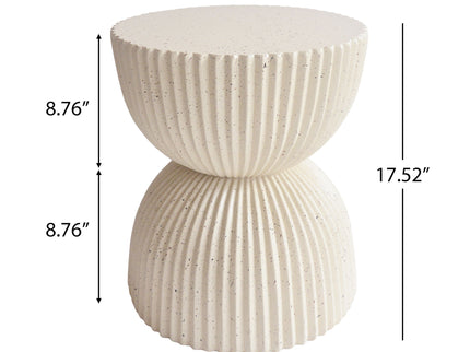 Side Table With Speckled Ribbed Texture
