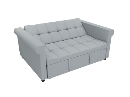 Compact Loveseat With Trundle Sleeper And Storage Pocket - Gray