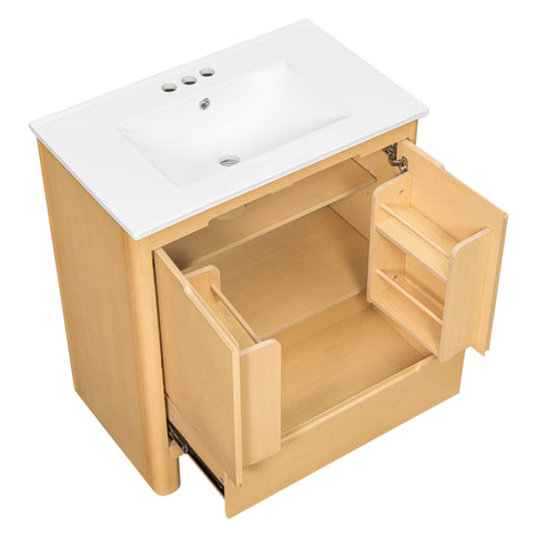 Softened Modern Bathroom Vanity With Sink