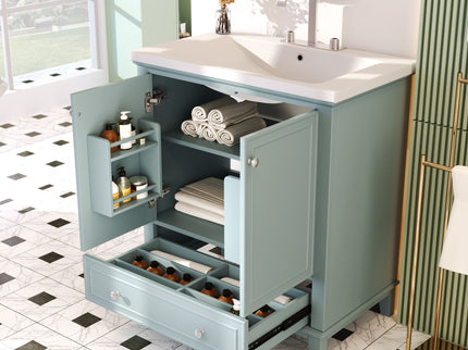 Modern Bathroom Vanity With Sink Combo, Multi Functional Cabinet With Doors And Drawer