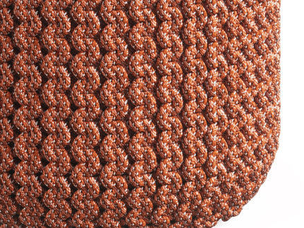 Wynne - Round Knitted Outdoor / Indoor Pouf - Orange