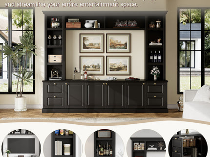 All-In-One TV Stand With Bookcase For TVs Up To 70"