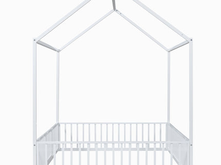 Metal House Bed With Fence And Door