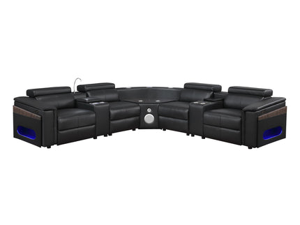 Nova - Sectional With Bluetooth Speaker, LED And Lifting Wine Cabinet