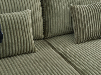 Modern Chaise Sofa With Adjustable Backrest, Cup Holders, Phone Holder & Storage Compartments For Living Room