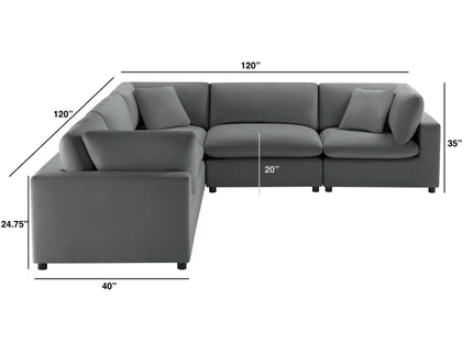Caylie - Modular 5 Piece Sectional - Charcoal