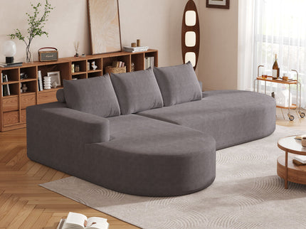 Modern Curved Sofa, L-Shaped Modular Sectional Set With 3 Pillows