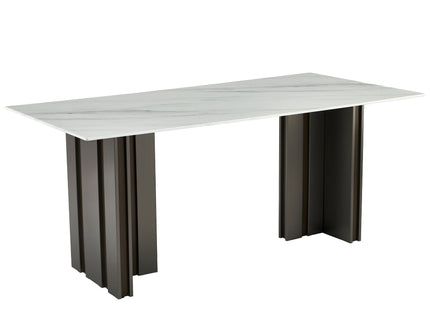 Rectangular Dining Table - Gray / White