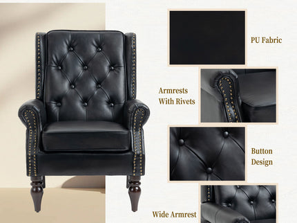 Modern Accent Armchair With Sturdy Wood Legs