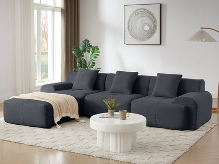 L Shaped Modular Sectional Sofa And Movable Ottoman