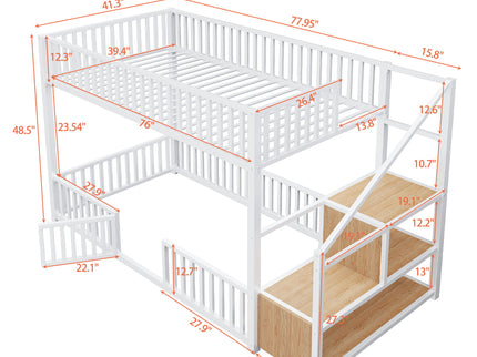 Bunk Bed With Storage Ladder, Compact Design