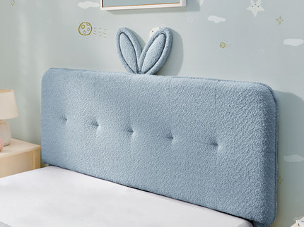 Upholstered Bed With Oversized Rabbit Ear Headboard, LED Lights & 4 Storage Drawers