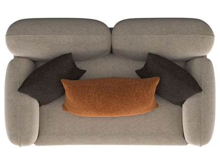 Repley - Upholstered Sculpted Track Arm Loveseat - Beige