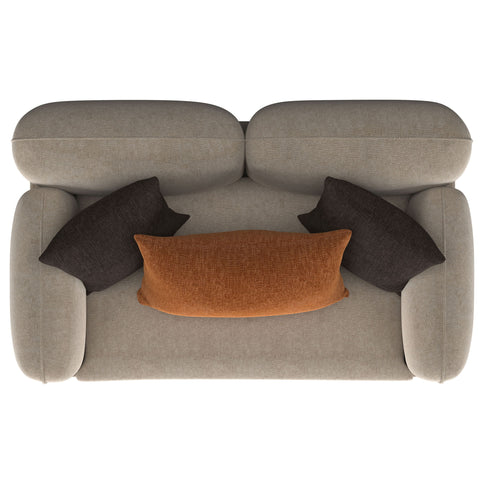 Repley - Upholstered Sculpted Track Arm Loveseat - Beige