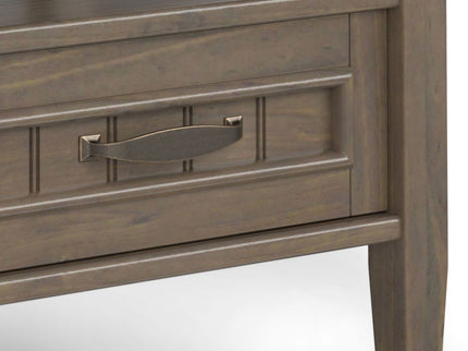 Lev - End Table With Bottom Drawer - Smoky Brown