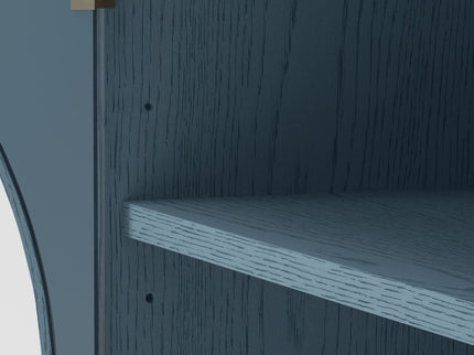 Glass Door Display Case With 2 Drawers And Adjustable Shelf