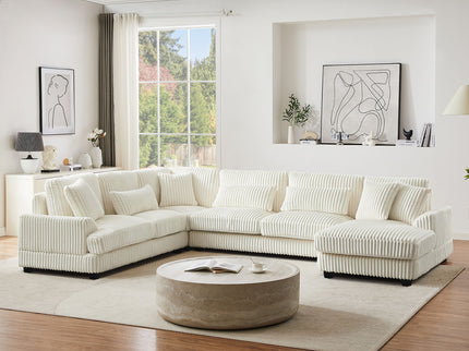 Oversized Sectional Sofa U - Shaped Sofa Couch Modern Sofa Upholstered In Soft With A Chaise Lounge For Living Room