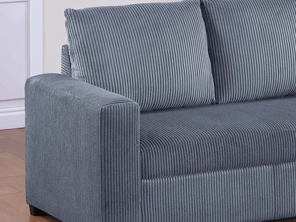Convertible Sleeper Sofa With Pull Out Bed, Upholstery, Square Arms - Dark Gray