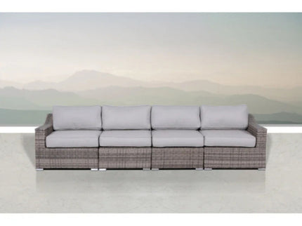 Contemporary Outdoor Rattan Wicker Sectional Seating Group With Cushions