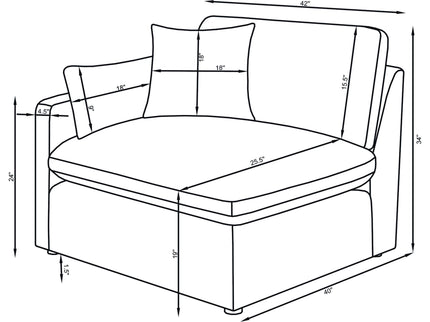 Greeley - 6 Piece Upholstered Modular Sectional Sofa - Ivory
