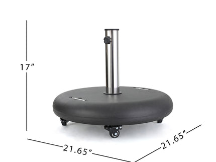 Wheelie - Round Umbrella Base With Stainless Steel Holder
