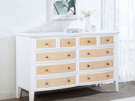 Talia - 10 Drawer Dresser Cabinet - White