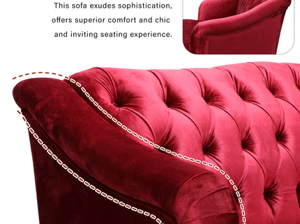 Comfy 3 Seat Sofa With Wooden Legs, For Living Room And Study