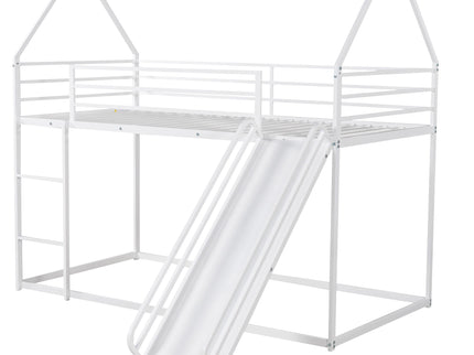 Twin Over Twin House Bunk Bed With Ladder And Slide