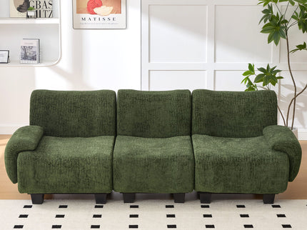 3 Seater Sofa Couch With Curved Armrests