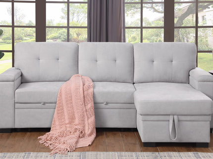 Lucca II - 84.5"W Reversible Sleeper Sectional Sofa with Storage Chaise