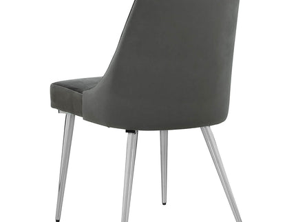 Padded Side Chair Of 2) With Upholstered Seat And Polished - Gray