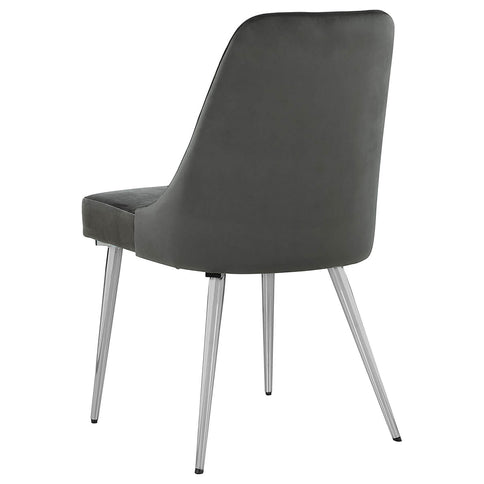 Padded Side Chair Of 2) With Upholstered Seat And Polished - Gray