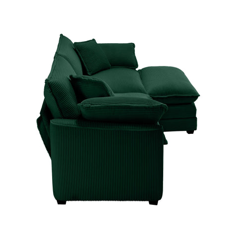 Modern Modular Cushion Sofa With Ottoman, Low Back, Deep Seating Sofa Set