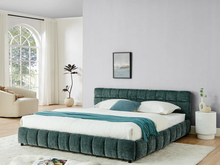 Modern Platform Bed Frame With Thick Fabric
