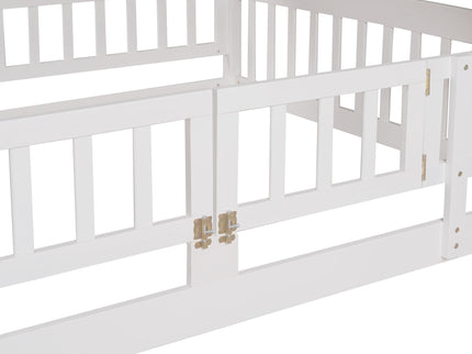 Low Bunk Bed With Slide, Fence And Ladder