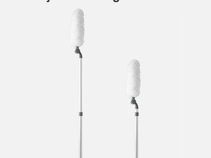 Long Handle Duster With Extension Bar, Home Dust Collector - White