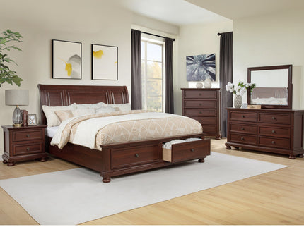 1 Piece Dresser, 6 Drawer Storage, Bedroom Furniture - Brown / Cherry