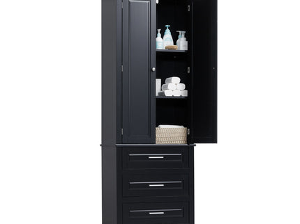 Tall Storage Cabinet With 3 Drawers For Bathroom