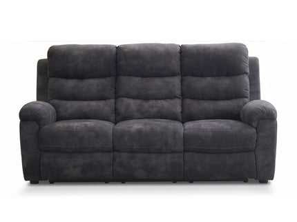 3 Seater Manual Recliner Sofa With 150° Recline, 2 Adjustable Side Seats, Extended Footrest, Oversized Seating For Living Room - Dark Gray