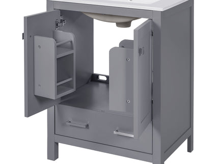 Bathroom Vanity With Integrated Undermount Ceramic Sink, 2 Doors And 1 Drawer, Soft Close Hinges